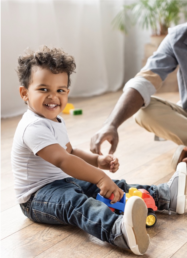 photo of happy child with parent