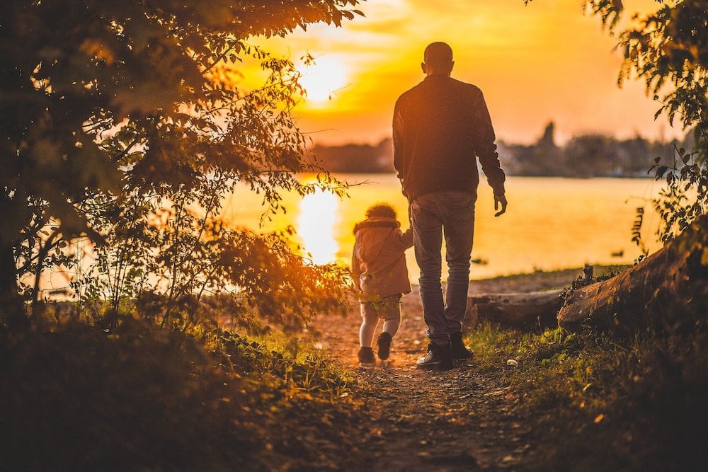 father and child outdoors